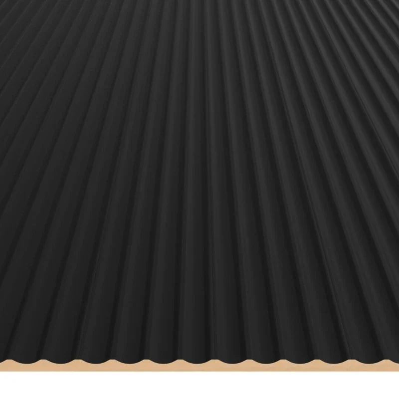 Fluted Concave Wall Panels Black Matt