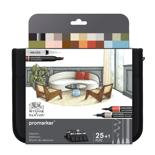 Winsor & Newton - ProMarker Mixed Set Interiors Wallet 25+1
