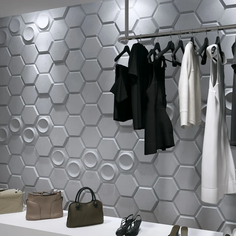 3D Concrete Wall Panels HEXAGON