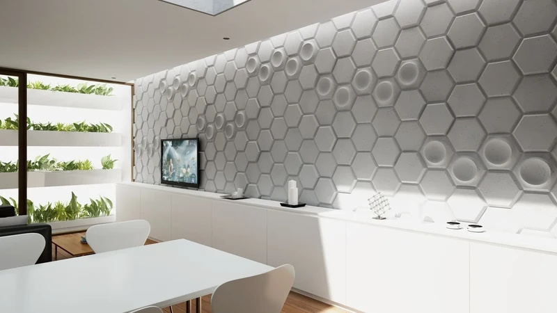 3D Concrete Wall Panels HEXAGON