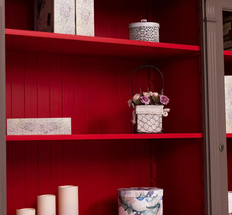 Bibliothek aus Massivholz - Bücherschrank - Aktenschrank mit Ornamenten