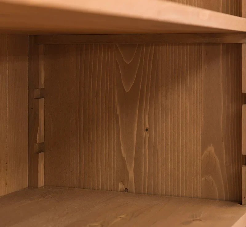 Bibliothek aus Massivholz - Bücherschrank - Aktenschrank mit Ornamenten