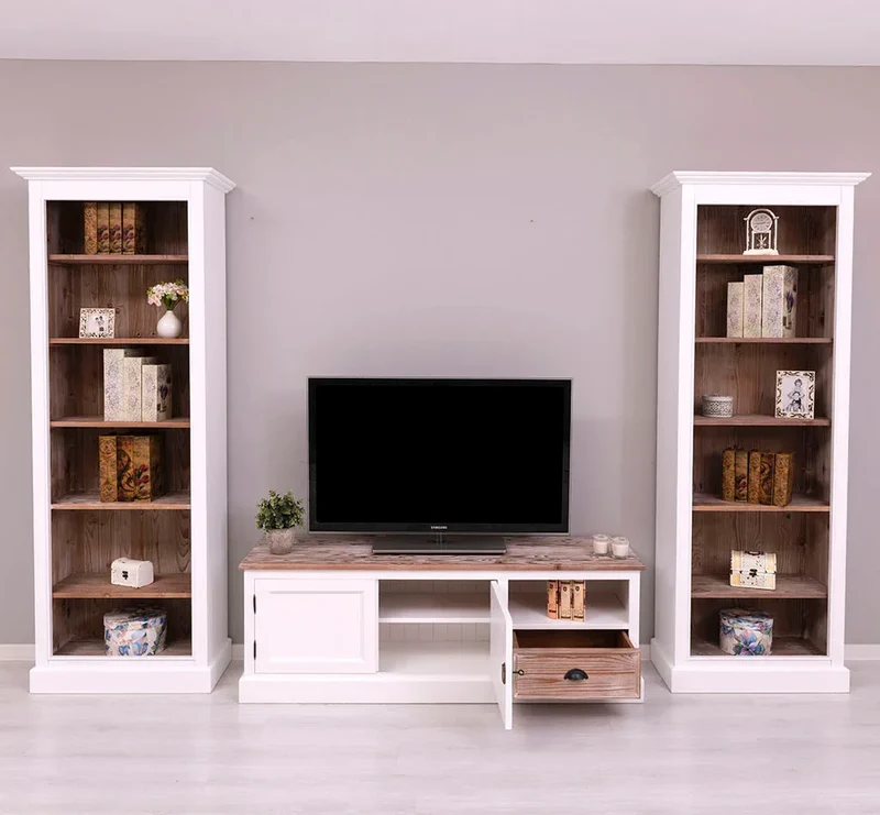 Wohnzimmerset bestehend aus TV-Board und zwei Regalen
