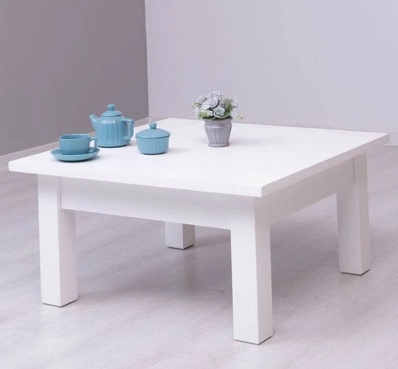 Quadratischer Couchtisch aus Massivholz