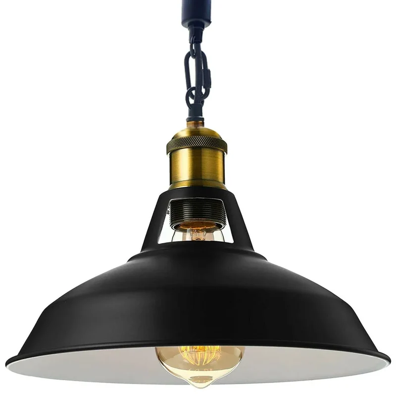 Moderne Schwarz Hanfseil-Pendelleuchte~3410