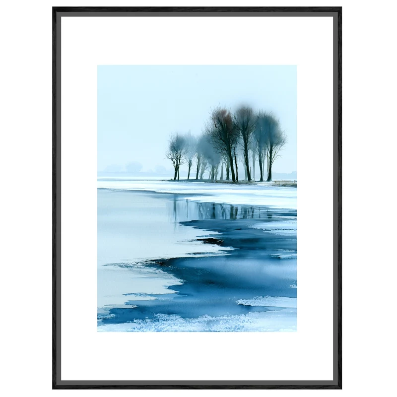 Winterbäume im Eis Leinwand