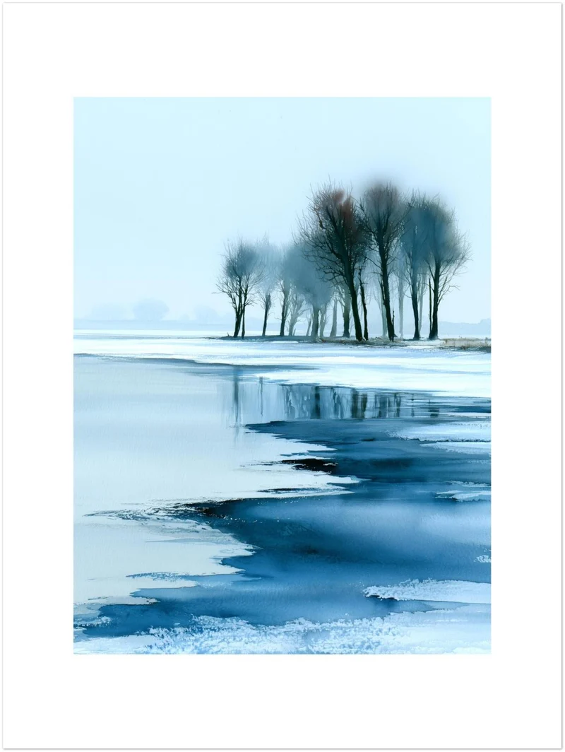 Winterbäume im Eis Poster
