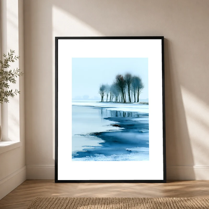 Winterbäume im Eis Poster