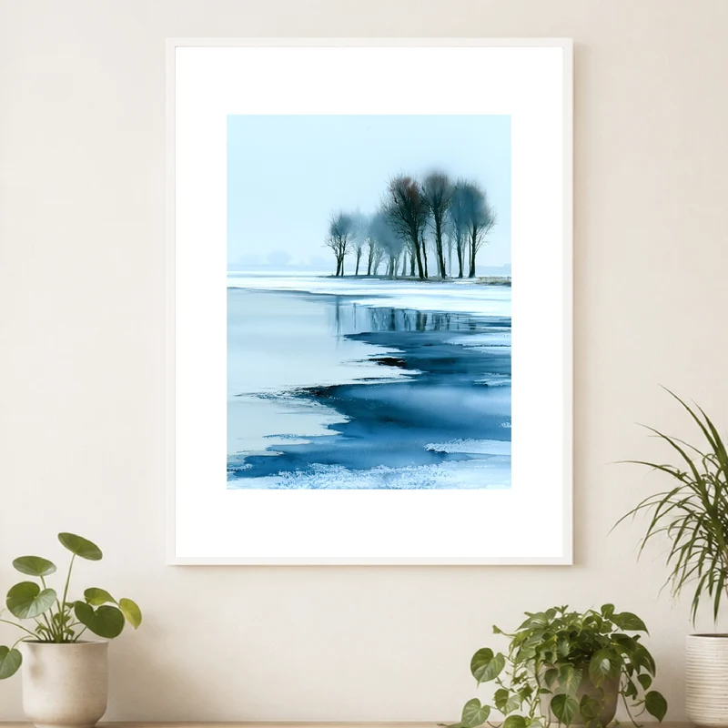 Winterbäume im Eis Poster