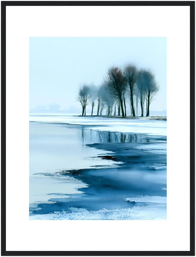 Winterbäume im Eis Poster