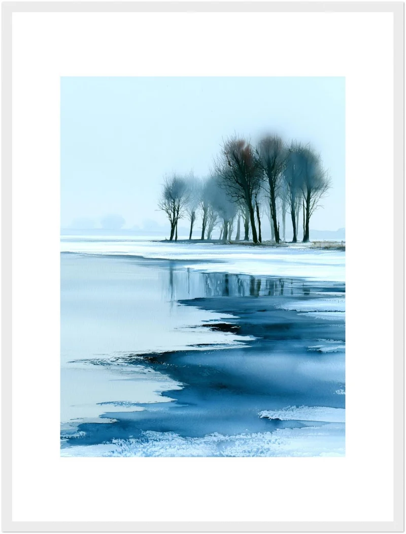 Winterbäume im Eis Poster