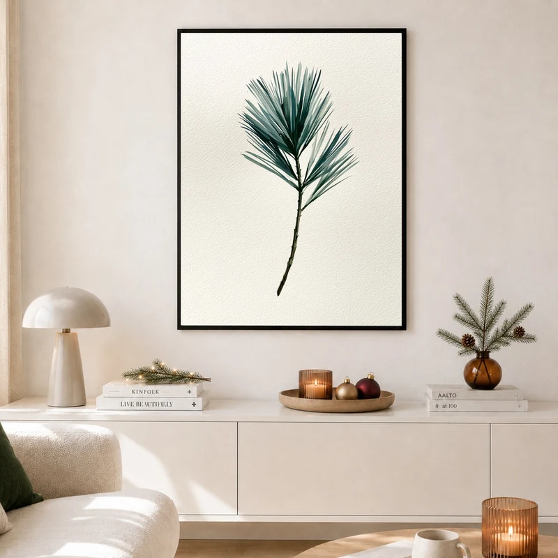 Winterlicher Tannenzweig aquarell Poster