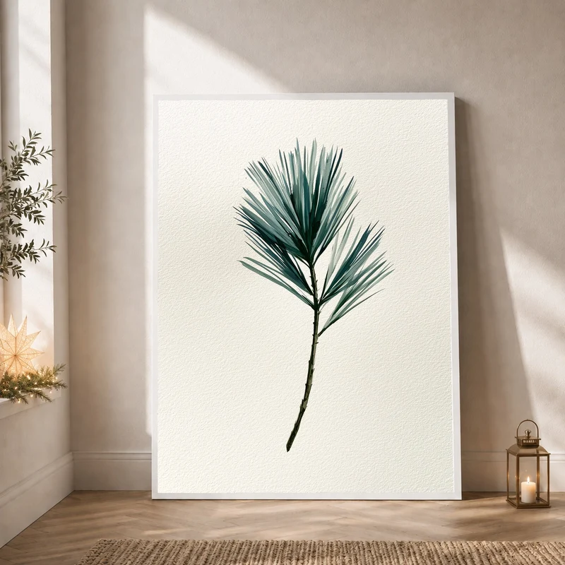 Winterlicher Tannenzweig aquarell Poster