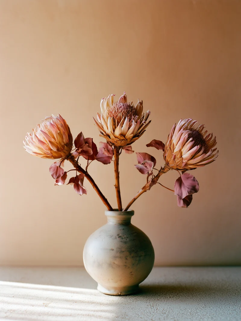 Drei Proteas in Terrakotta Poster