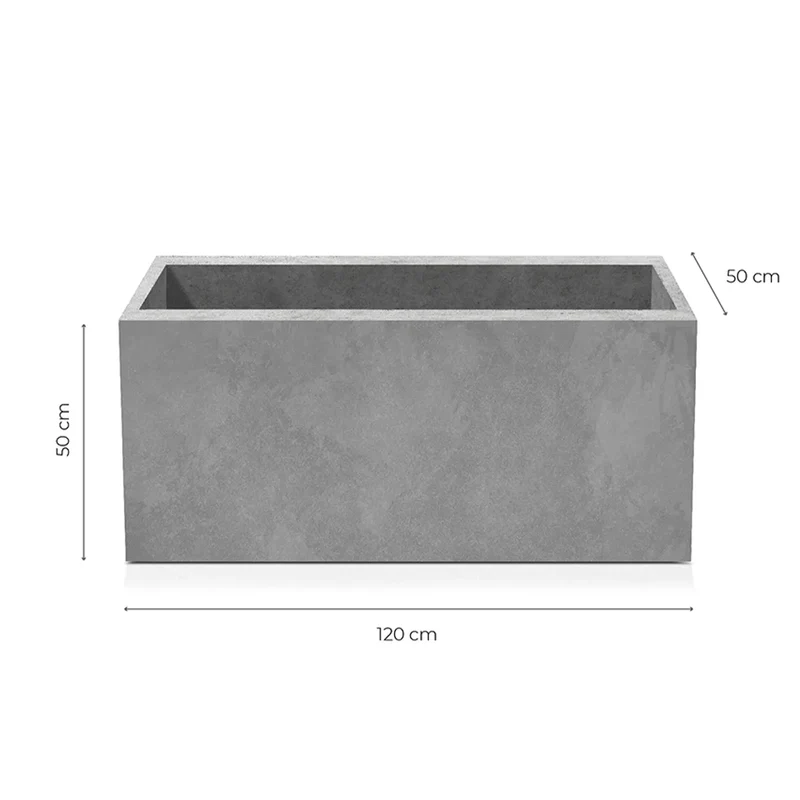 Outdoor Concrete Planters - Rectangle 50x120x50 cm