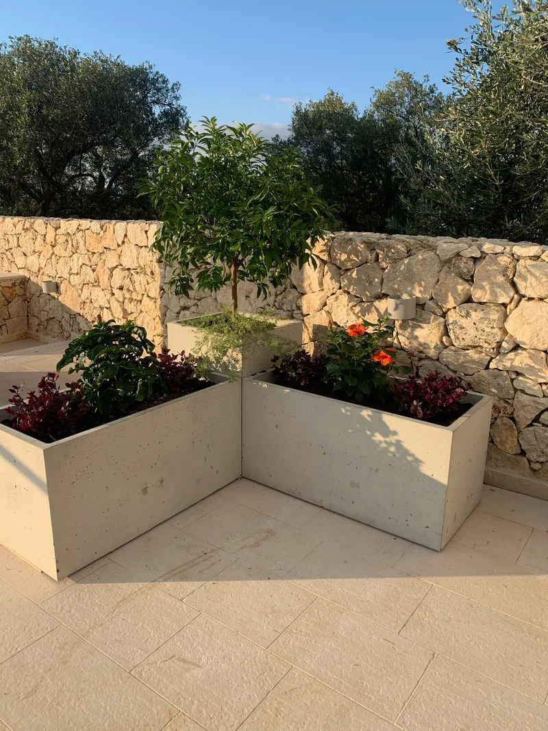 Outdoor Concrete Planters - Rectangle 50x120x50 cm
