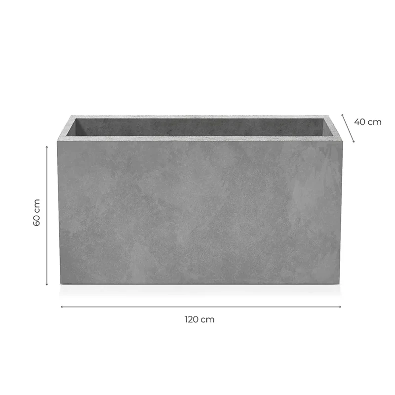 Outdoor Concrete Planters - Rectangle 40x120x60 cm