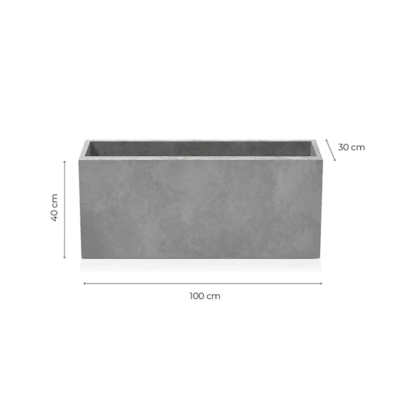 Outdoor Concrete Planters - Rectangle 30x100x40 cm