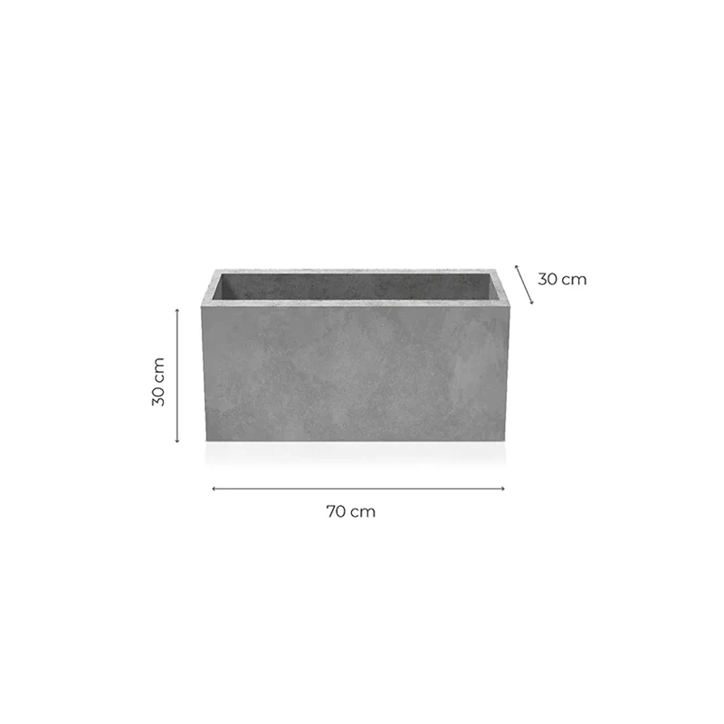 Outdoor Concrete Planters - Rectangle 30x70x30 cm
