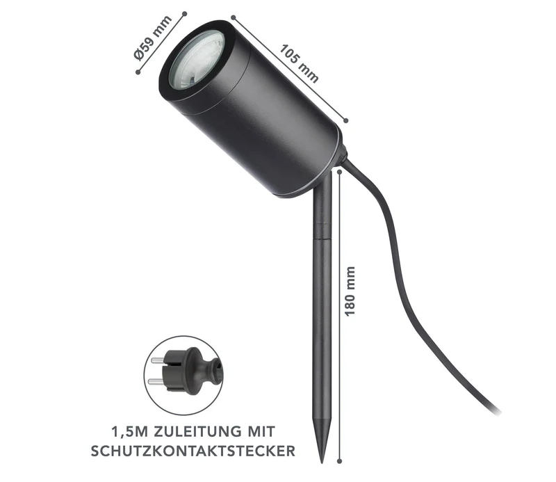 Gartenstrahler mit Erdspieß IP67 inkl. RGB & Smart Home LED per App