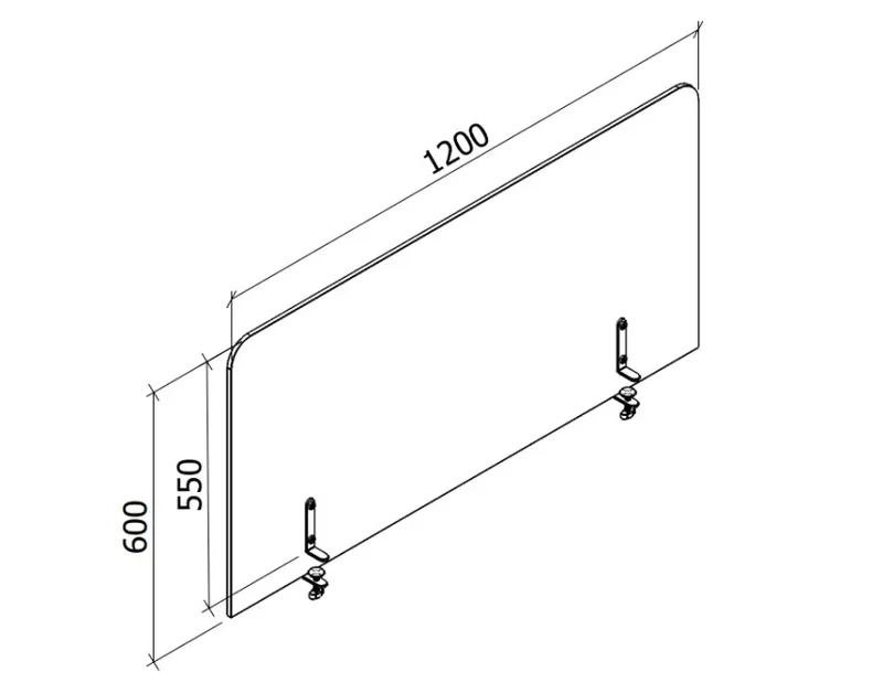 Felt Privacy Screen - Acoustic Office Partition 120x60