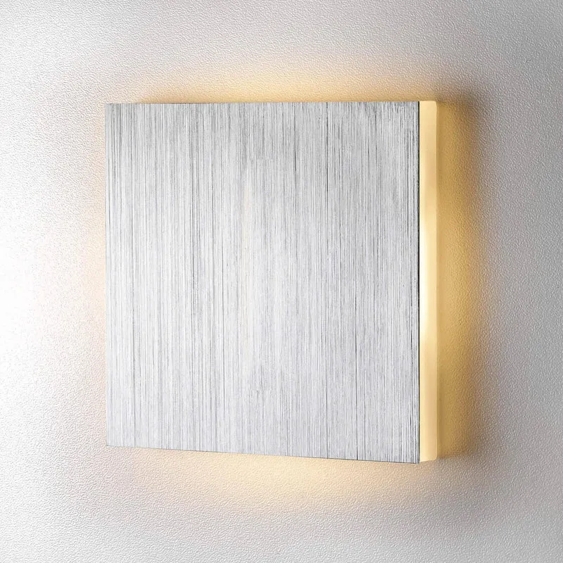 Treppenbeleuchtung - LED Wandeinbauleuchte in Alu gebürstet eckig - 230V 1,5W