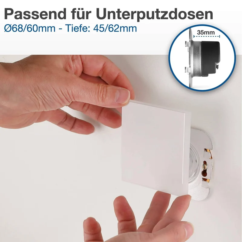 Treppenbeleuchtung - LED Wandeinbauleuchte in Alu gebürstet eckig - 230V 1,5W