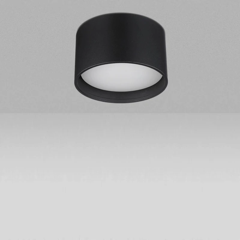Flache Aufbauleuchte in Schwarz rund inkl. LED GX53 6W Dimmbar - Mira