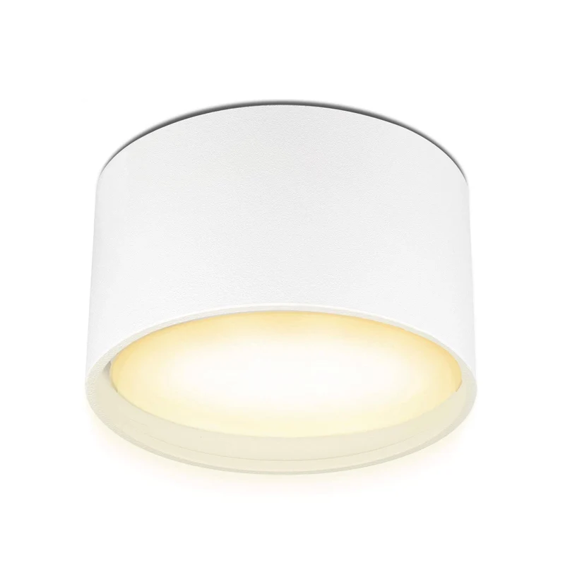 Flacher Aufbaustrahler in Weiß rund inkl. LED GX53 6W - Mira