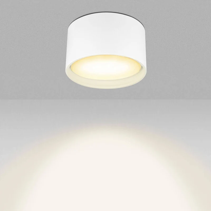 Flacher Aufbaustrahler in Weiß rund inkl. LED GX53 6W - Mira