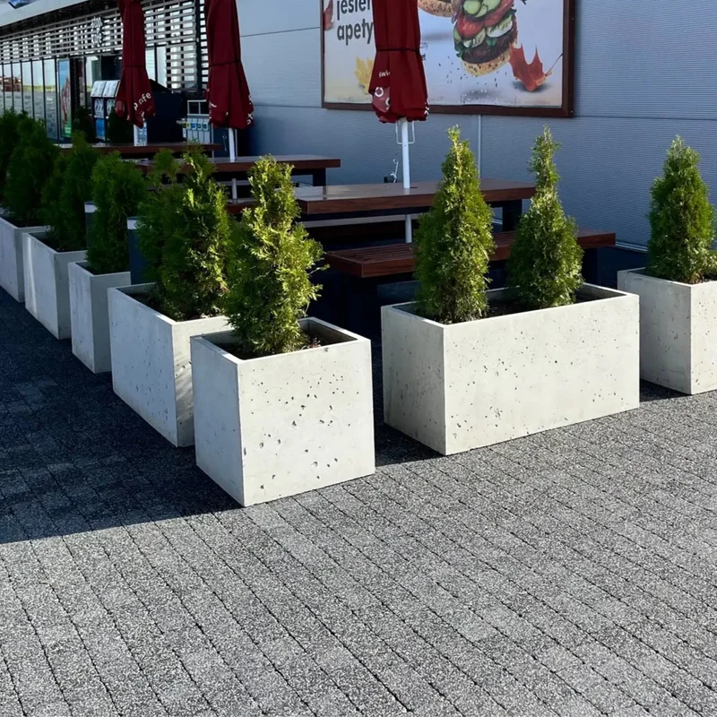 Outdoor Concrete Planters - Square 30x30x70 cm