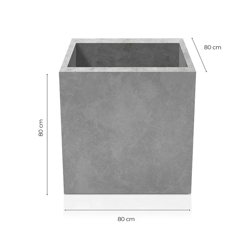 Outdoor Concrete Planters - Square 80x80x80 cm