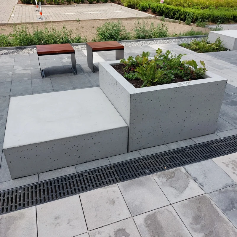 Outdoor Concrete Planters - Square 70x70x70 cm