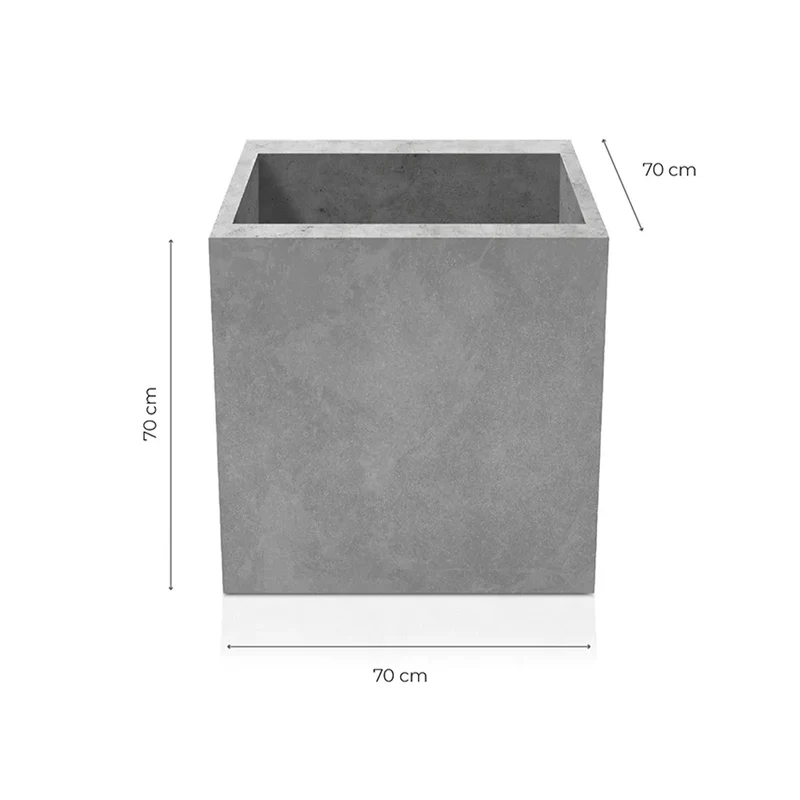 Outdoor Concrete Planters - Square 70x70x70 cm