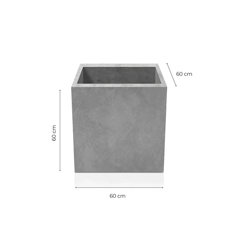 Outdoor Concrete Planters - Square 60x60x60 cm