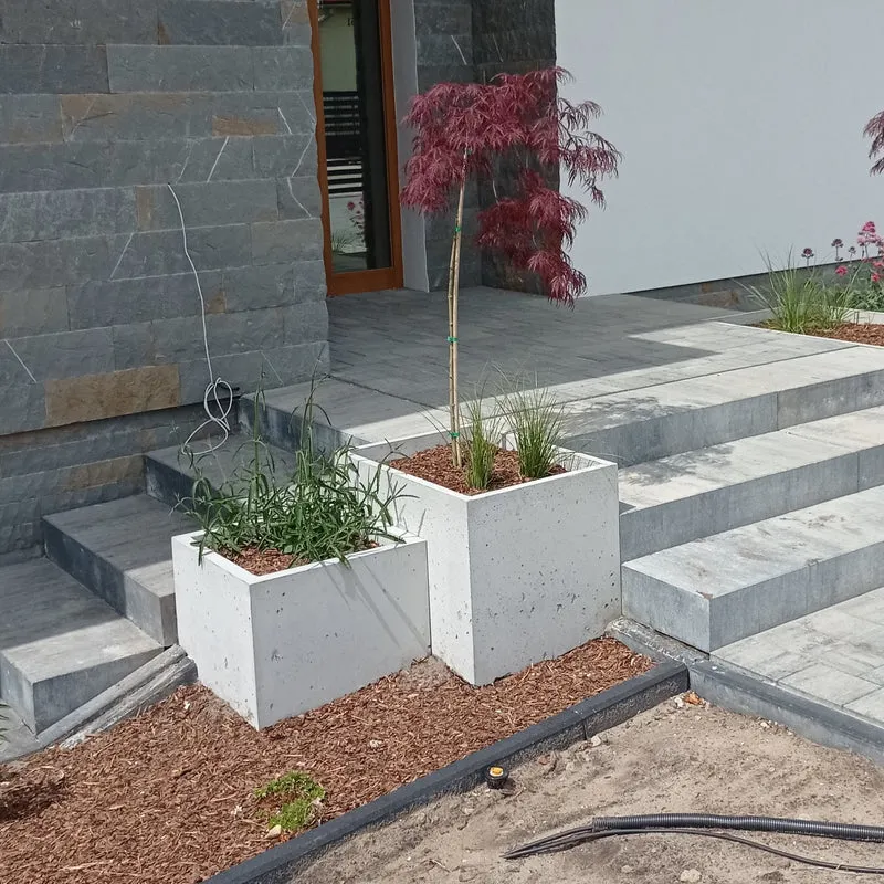 Outdoor Concrete Planters - Square 30x30x70 cm