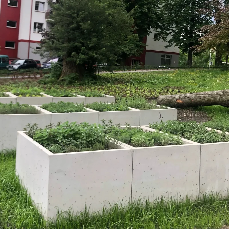 Outdoor Concrete Planters - Square 30x30x70 cm