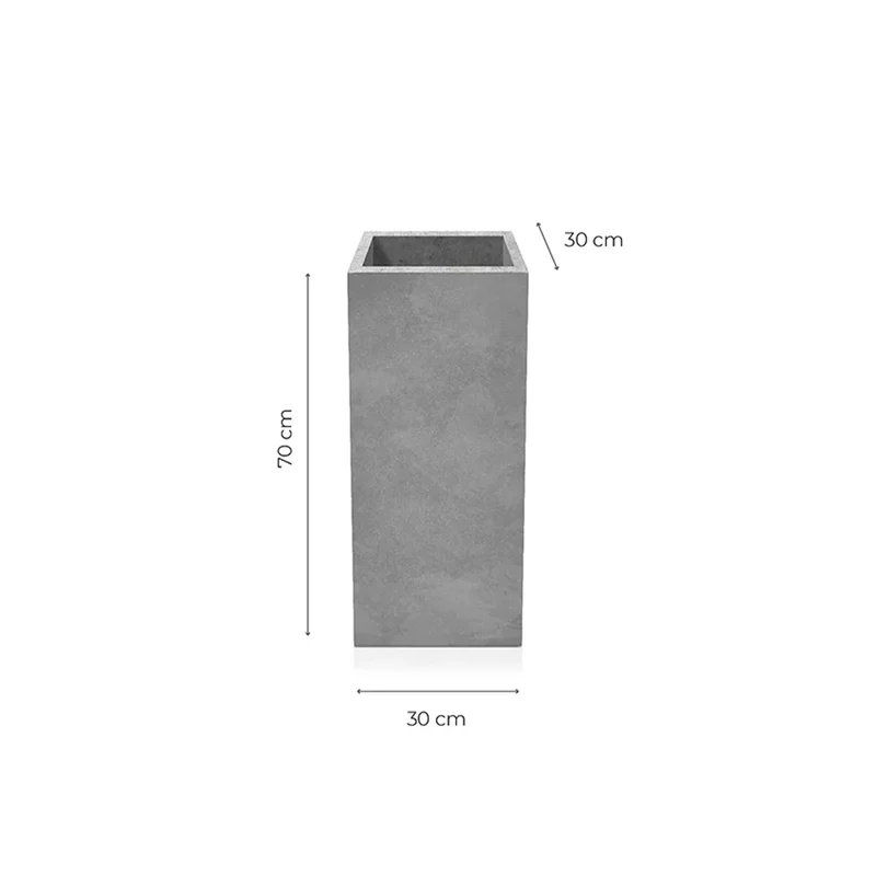 Outdoor Concrete Planters - Square 30x30x70 cm