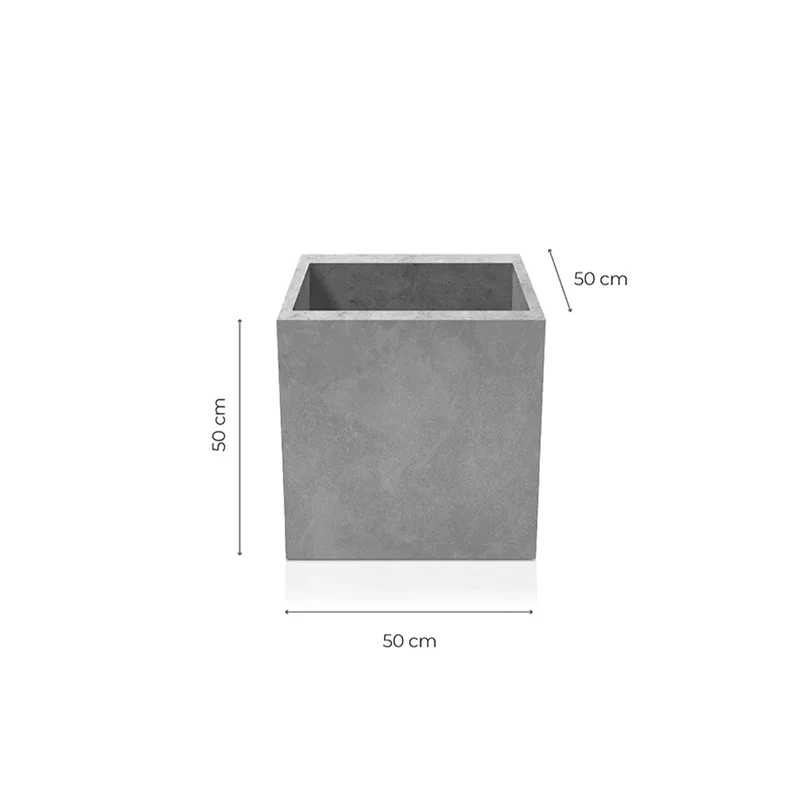 Outdoor Concrete Planters - Square 50x50x50 cm
