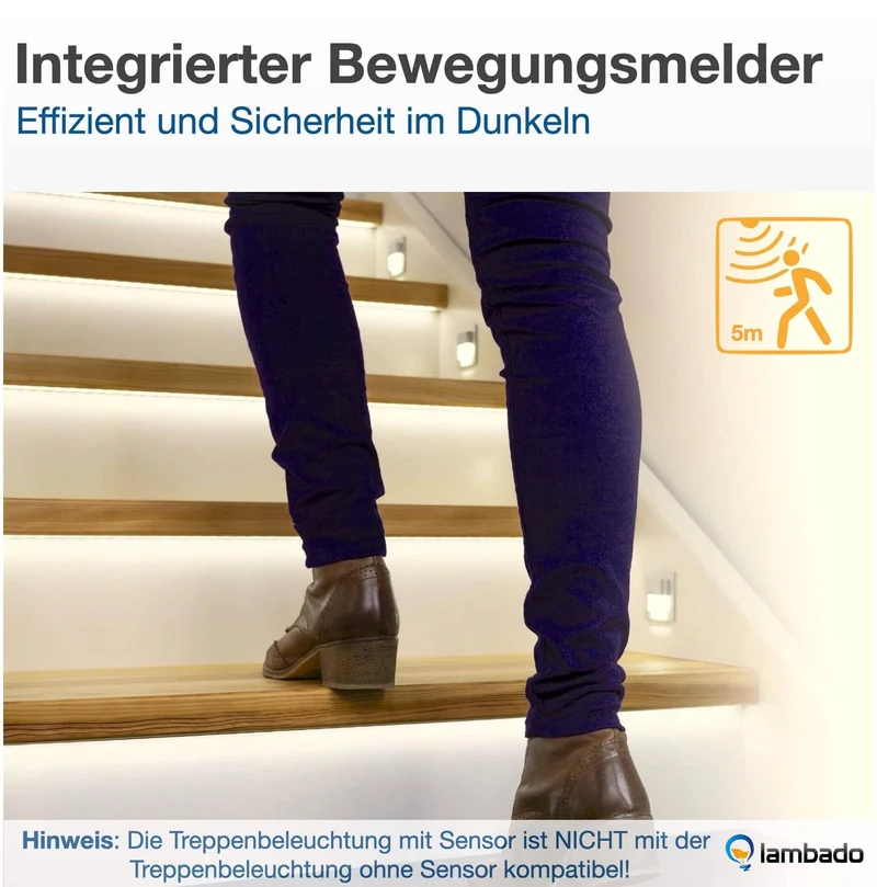 Treppenlicht mit Bewegungsmelder Weiss rund - 230V 1,5W LED