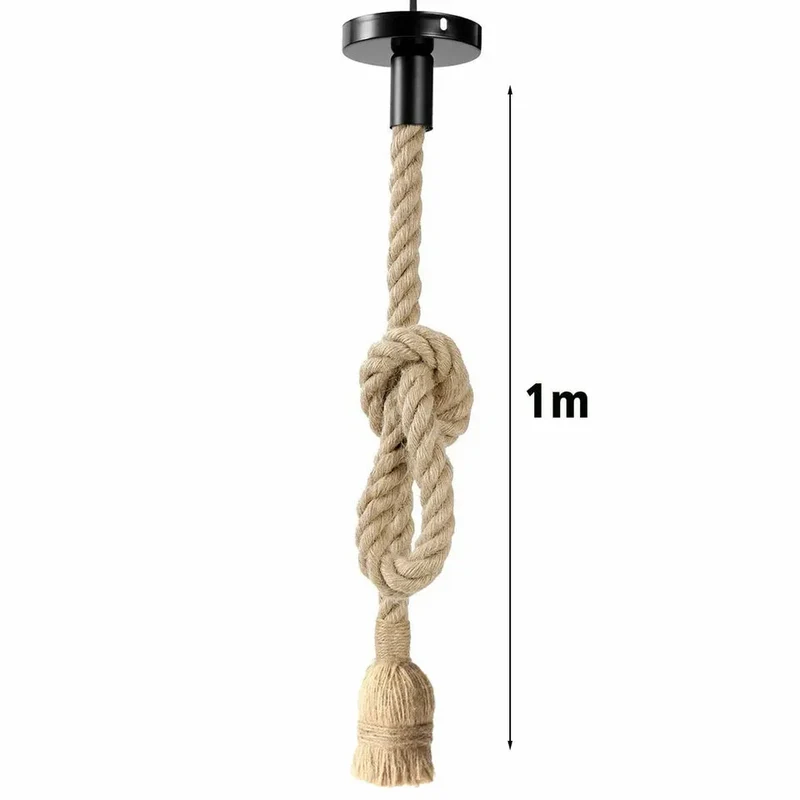 Rustikale Taulampe Hanfseil – Vintage Pendelleuchte Loft | E27 ~3496