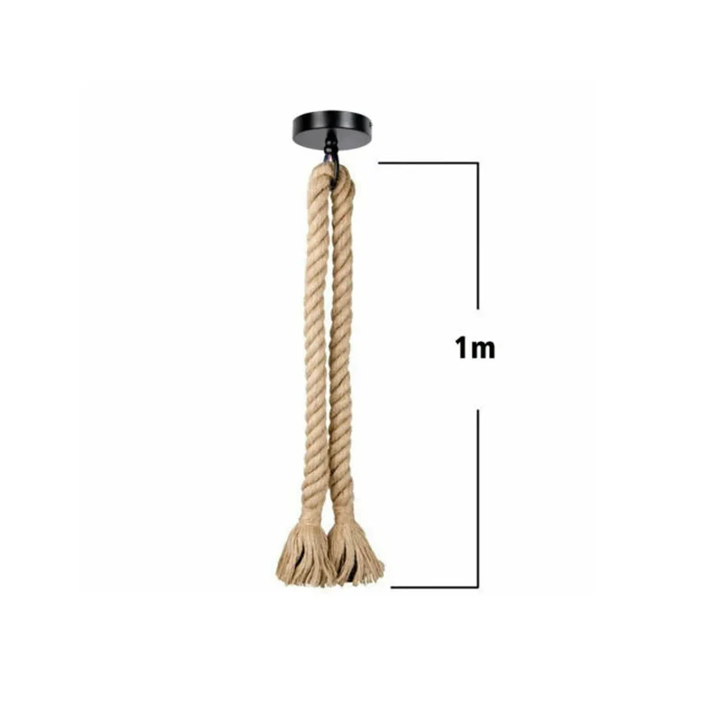 Rustikale Taulampe Hanfseil – Vintage Pendelleuchte Loft | E27 ~3496