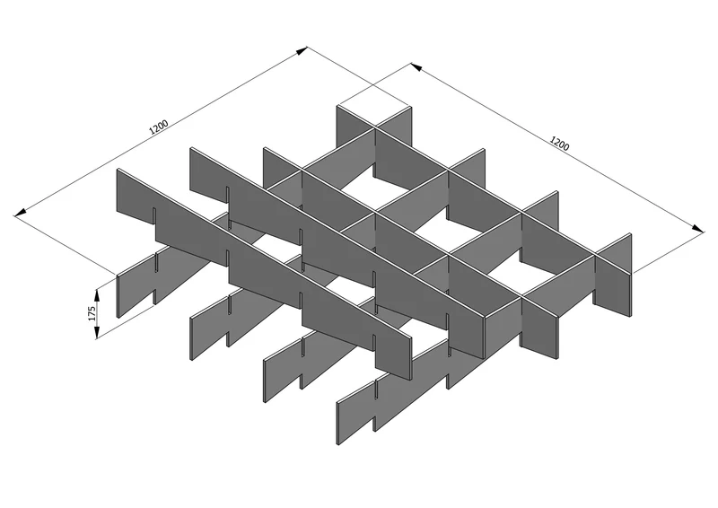 3D Felt Acoustic Ceiling Baffles - SQUARE