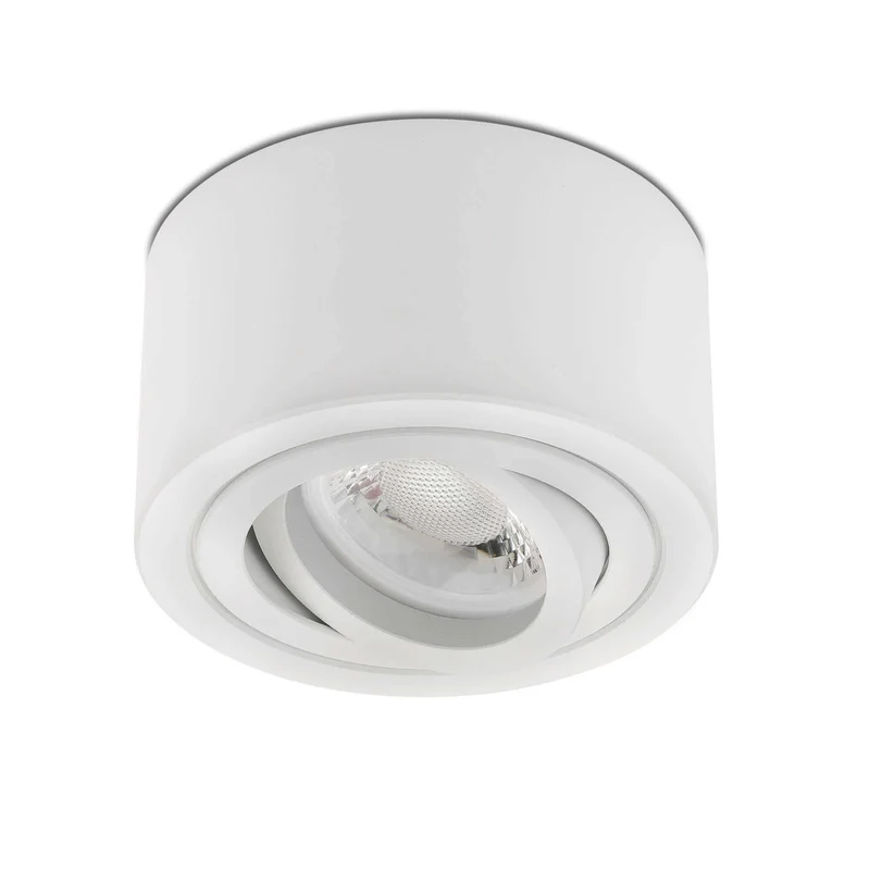 LED Aufbaustrahler Flach - Weiß Rund 230V 5W Dimmbar - Tablo