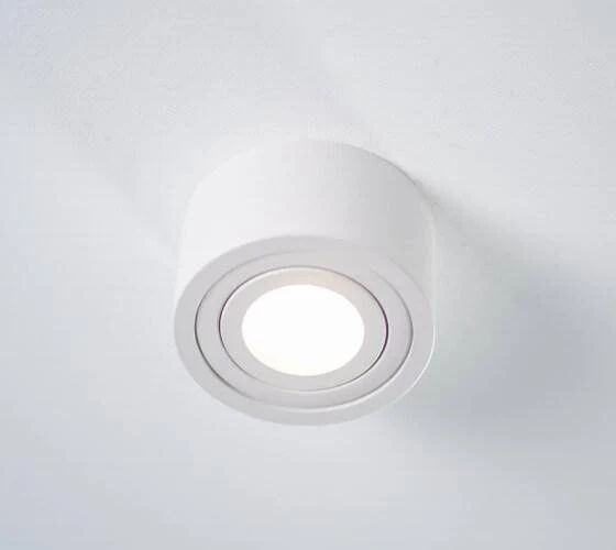 LED Aufbaustrahler Flach - Weiß Rund 230V 5W Dimmbar - Tablo