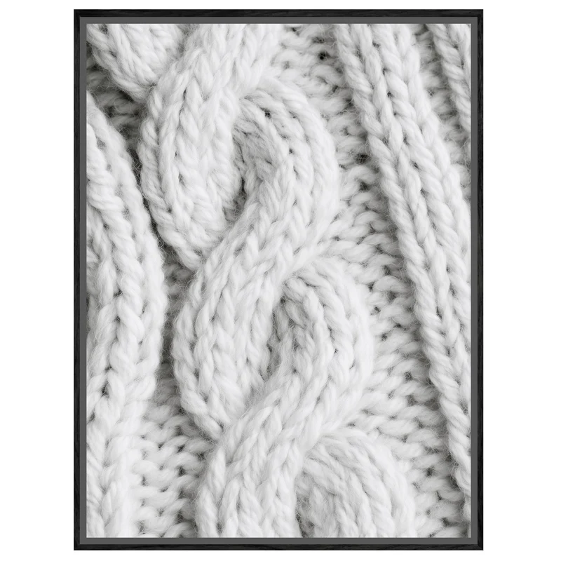 Weißes Strickgewebe Nahaufnahme Leinwand