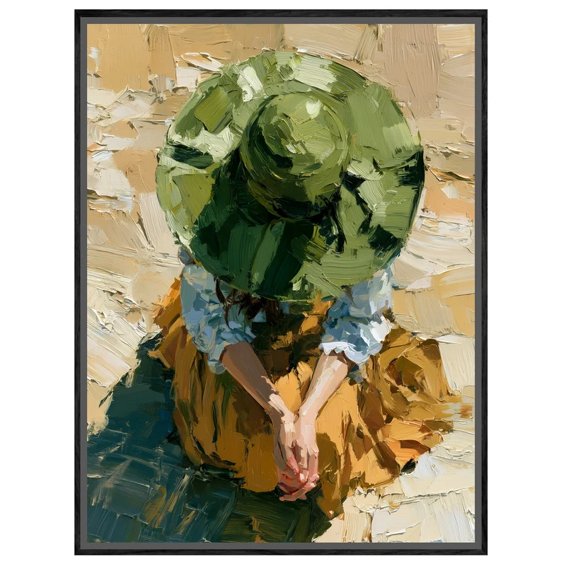 Frau mit grünem Hut Leinwand