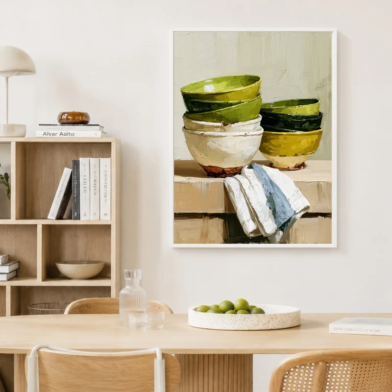 Grüne Schalen im Stapel Poster