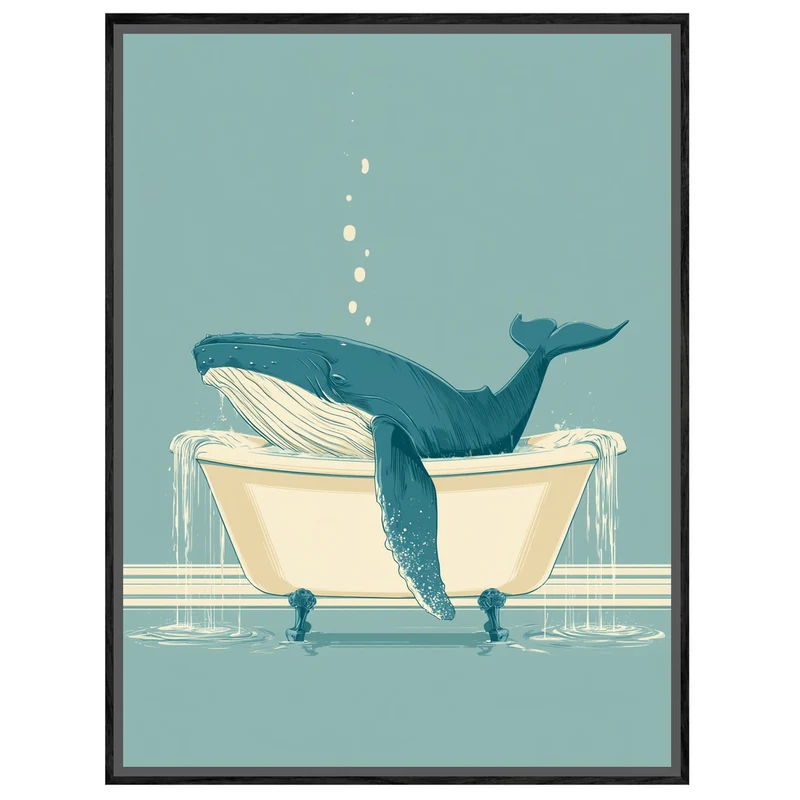 Wal in Badewanne Leinwand