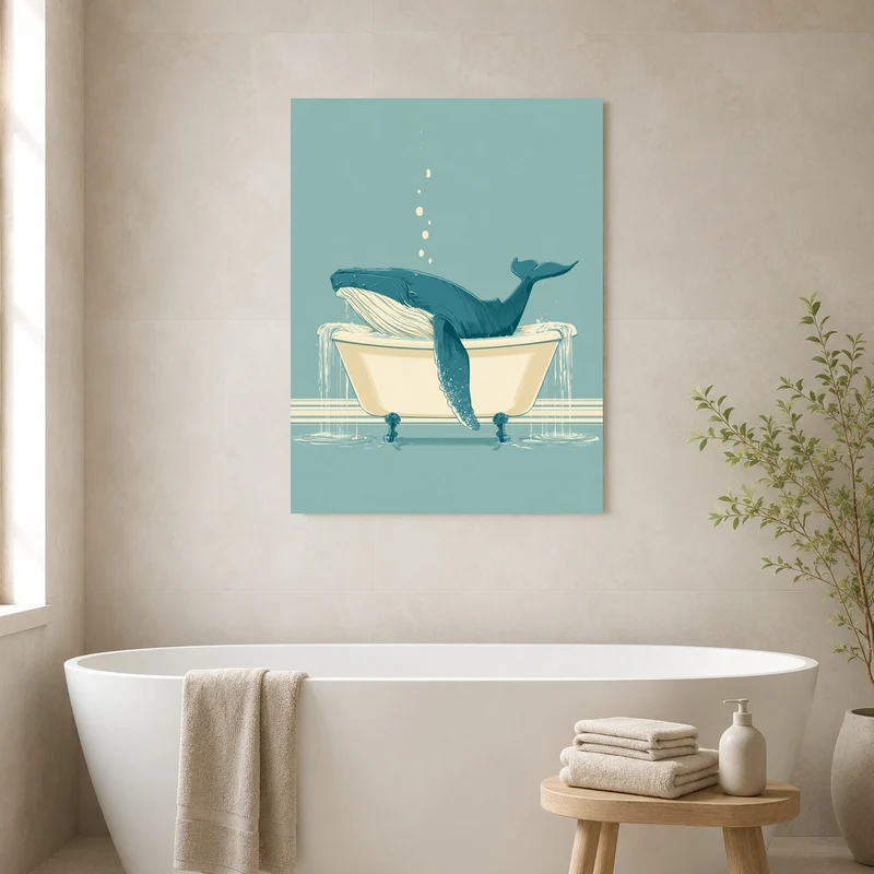 Wal in Badewanne Poster